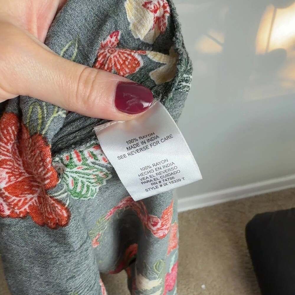 Patrons of Peace Floral Wrap Maxi Dress Size Medium Rayon Short Sleeve Women’s - Picture 7 of 8